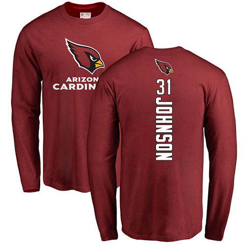 Arizona Cardinals Men Maroon David Johnson Backer NFL Football #31 Long Sleeve T Shirt->arizona cardinals->NFL Jersey